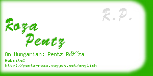 roza pentz business card